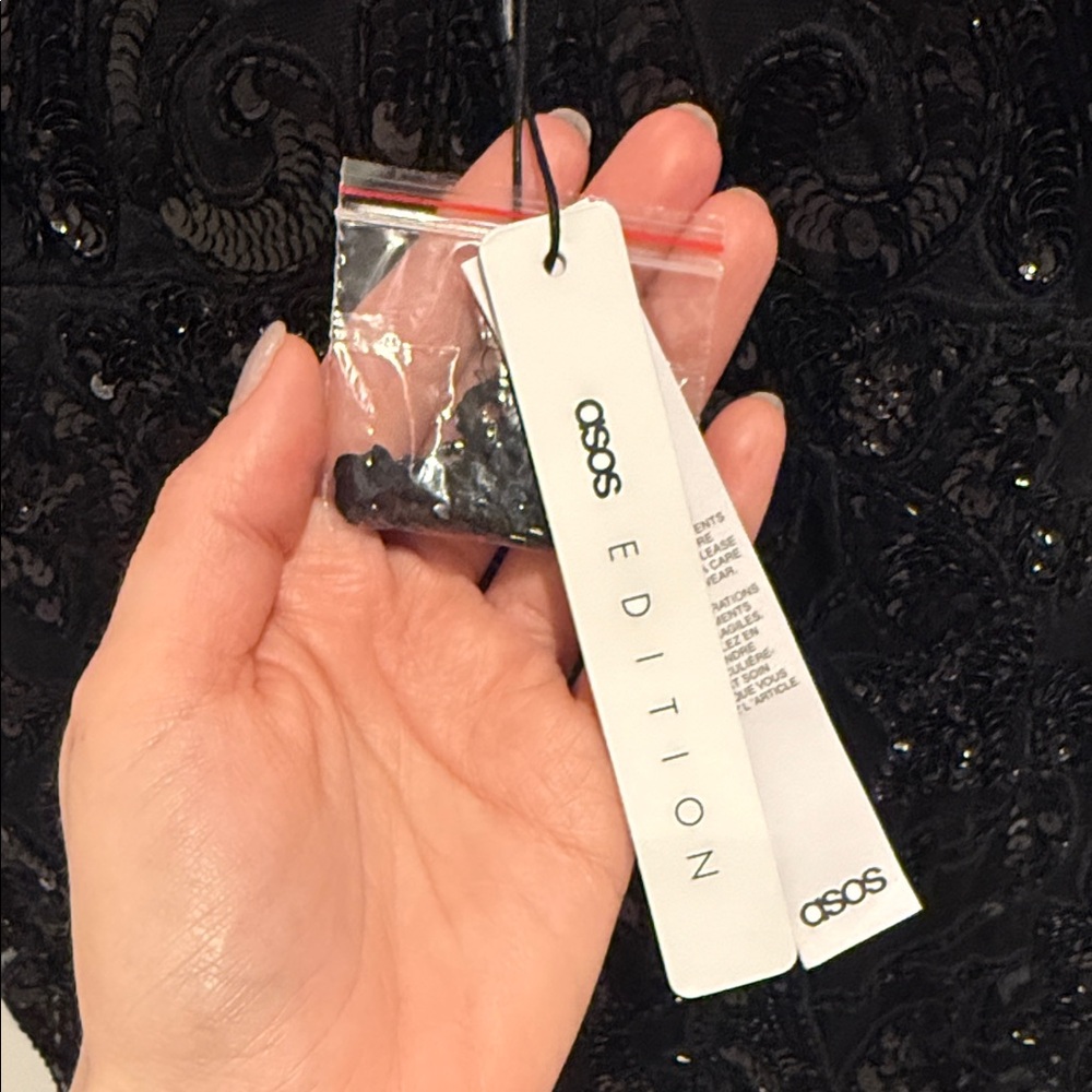 ASOS Edition Black Sequin Fringe Dress - Picture 7 of 7